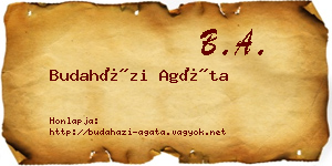 Budaházi Agáta névjegykártya